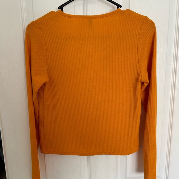 Orange tie front long sleeve - Picture 2 of 3